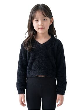 Flowers by Zoe toddler girl fuzzy black sweater